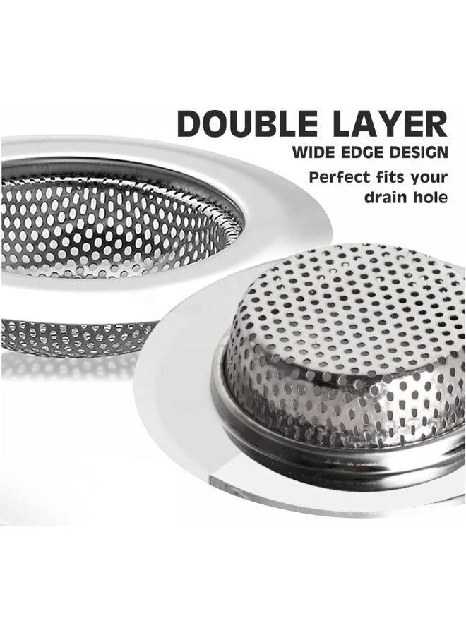 هابي هوم مصفاة حوض ستانلس ستيل باللون الفضي مقاس 11.5 سم – فلتر تصريف قوي مقاوم للصدأ لالتقاط بقايا الطعام والشعر والشوائب – مقاس عالمي مناسب لأحواض المطبخ والحمام والدش والمرحاض وحوض الغسيل وفتحات تصريف البلكونة – تصميم متين مصقول سهل التنظيف وقابل لإعادة الاستخدام - Image 3